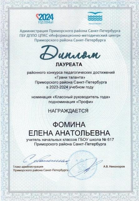 Фомина Елена Анатольевна